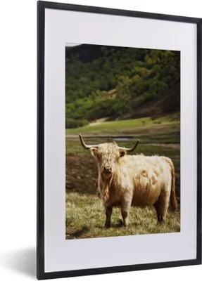 Produktbild von MuchoWow® Gerahmtes Poster Schottische Highlander - Pfad - Wald 40x60 cm - Poster mit Schwarzem Bilderrahmen Wandposter Rahmen Foto Bilder - Poster in Rahmen