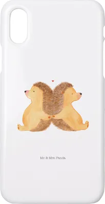 Produktbild von Mr. & Mrs. Panda Iphone 10 Handyhülle Igel händchenhaltend - Weiß - Geschenk, Freundin, Handy, X, Love, Hochzeit, Liebesbotschaft, Verknallt, Cover, Hülle