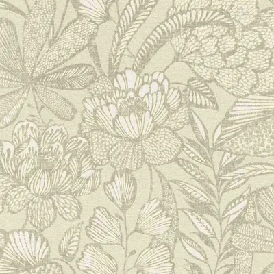 Produktbild von Vliestapete 555349 Tapete Botanical Dschungel 53 x 1005 cm Rasch Lirico Grau Beige