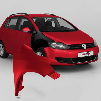 Productafbeelding van BLU Spatbord geschikt voor Volkswagen Golf V+ / Golf 5 PLUS LA3X Rechts Rood TornadoRot | 2005-2009 | Voorzijde | Gelakt | Montageklaar