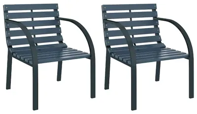 Produktbild von vidaXL Gartenstühle 2 Stk. Grau Holz