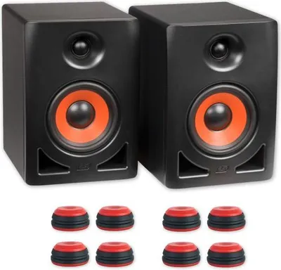 Produktbild von ESI Studio Monitor-Boxen nEAR i5 1 Paar mit Boxenfüße Rot
