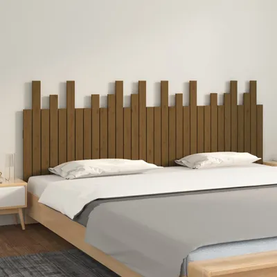 Produktbild von The Living Store Wand-Kopfteil Honigbraun 204x3x80 cm Massivholz Kiefer