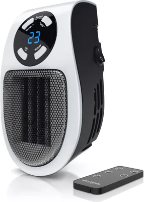 Produktbild von Brandson 500W zásuvný ventilátorový ohřívač, miniaturní keramický ohřívač s dálkovým ovládáním, ochrana proti přehřátí, automatické vypnutí, černý
