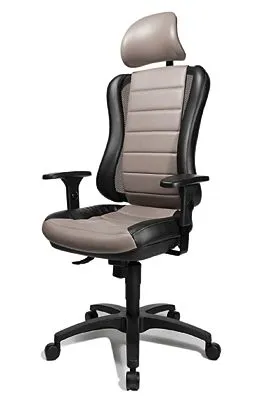Produktbild von Topstar Profi Bürostuhl HEAD POINT RS Ergonomischer Schreibtischstuhl mit Armlehnen Stoff Grau Drehstuhl für Büro, Zuhause