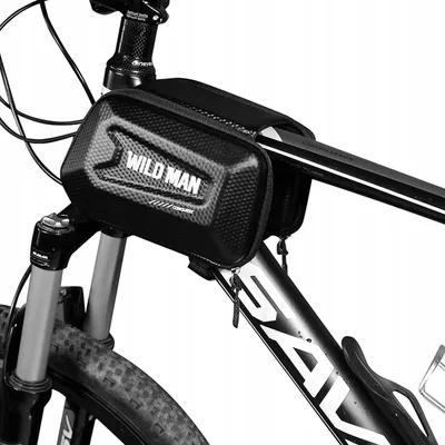 Produktbild von Wild Man | Fahrradtasche Rahmentasche 1L - Schwarz - Wasserdicht - Praktische Fächer für Handy und Schlüssel