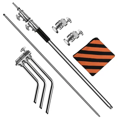 Immagine prodotto di Cavalletto fotografico a C, altezza regolabile 2,6 m, struttura in acciaio inox resistente, 2,6 m