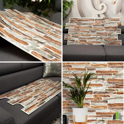 Produktbild von 3D-Wandpaneele PVC | Schiefer Optik | Gibraltar - 1 Platte - 0.5 m² | Für Wohnzimmer, Küche & Bad | Einfache DIY-Montage