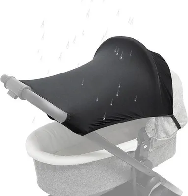 Image de Parasol pour poussette - Protection UV - Protection pour bébé - 23 x 21 x 5 cm - noir