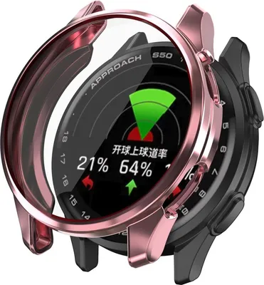 Produktbild von Für Garmin Approach S50 Electroplated Full Cover TPU Smart Watch Schutz Hülle Pink