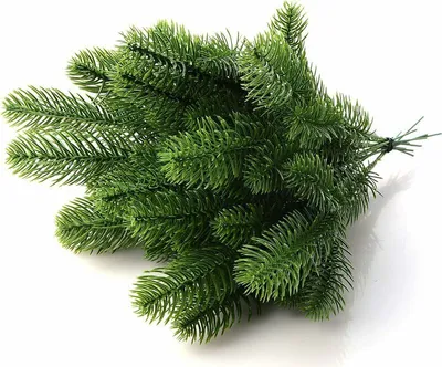 Produktbild von Künstliche Tannenzweige, 30 Stück künstliche Tannenzweige, Tannennadelgirlande DIY Girlande für Weihnachten Verschönern Sie Gartendekorationszubehör 24x8cm
