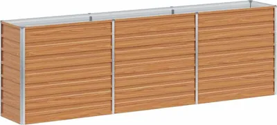 Produktbild von vidaXL Hochbeet Hellbraun 240 x 40 x 77 cm Verzinkter Stahl