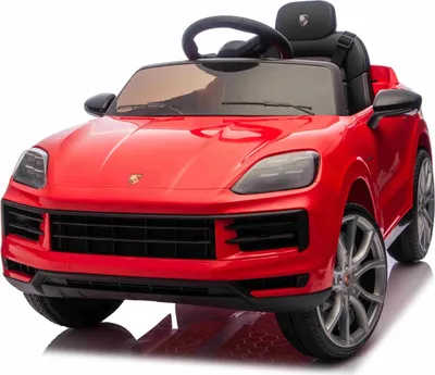 Immagine prodotto di Auto elettrica Porsche Cayenne 12V con trazione posteriore - modello patente (sedile singolo), rosso, batteria al litio, sedile largo, assi molleggiati, telecomando 2,4 GHz, lettore MP3 con ingresso USB/AUX, luci LED