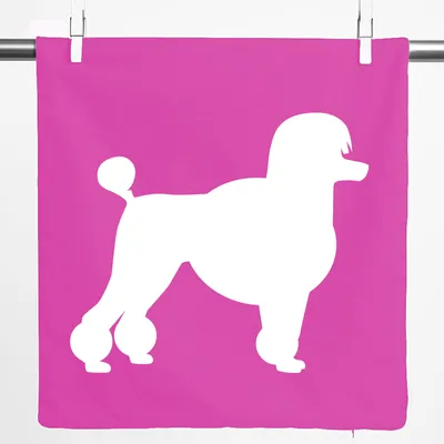 Produktbild von Huuraa Kissenbezug Pudel Silhouette 40x40cm Fuchsia Baumwolle Dekokissenbezug Geschenkidee