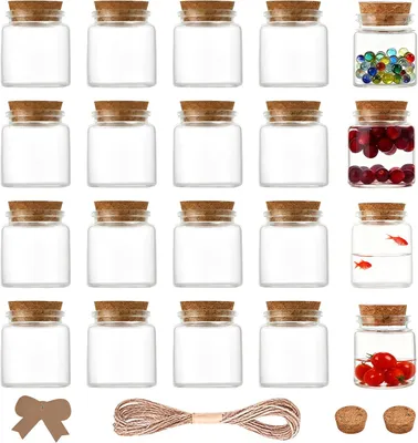 Produktbild von Glasgläser 50 ml, 20 Stück, mit Korkverschluss, für Dekoration