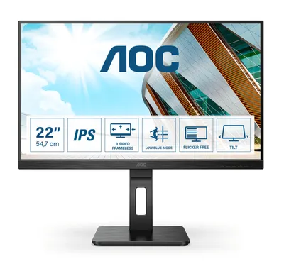 Produktbild von AOC P2 22P2DU, 54,6 cm (21.5"), 1920 x 1080 Pixel, Full HD, LED, 4 ms, Schwarz
