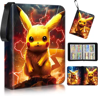Produktbild von Pokémon Sammelalbum für Karten, Tragbar Sammelkarten Album, 50 Seiten 400 Karten Kapazität Sammelnalbum Hefte Ordner Buch, Card Binder Dies