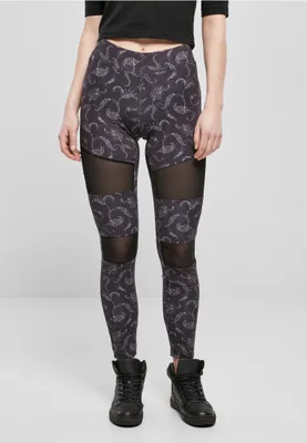 Image de Urban Classics Ladies Tech Mesh AOP Leggings blackpaisley - M
