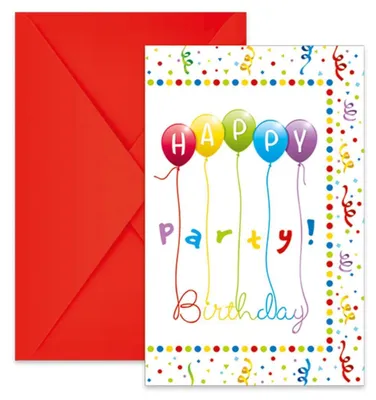 Produktbild von Procos 81847, Geburtstag, Rot, Papier, 6 Stück(e), 95 mm, 145 mm