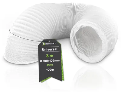 PVC-Abwasserschlauch 100/102 mm, 3 m, flexibel, für Lüftung