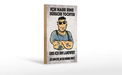 Produktbild von Holzschild Spruch 12x18 cm ich habe eine hübsche Tochter