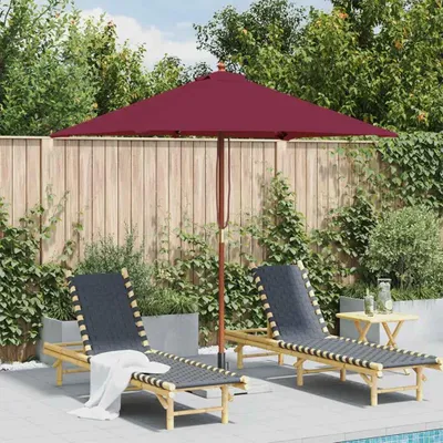 Produktbild von vidaXL Sonnenschirm mit Holz-Mast 150x200 cm Bordeauxrot