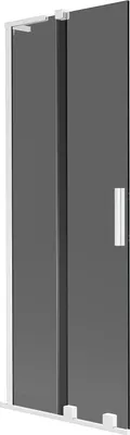 Produktbild von Mexen Velar L Wannenschutzwand 2-flügelig, verschiebbar 75 x 150 cm, Graphit, Weiß - 896-075-003-41-20