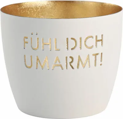 Immagine prodotto di Compagnia del regalo Lanterna Madras M Feel embraced! bianco/oro 8,5 cm