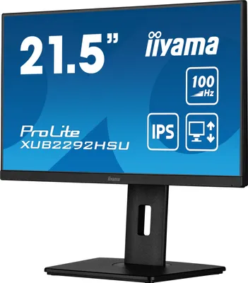 Produktbild von D22F 21,5" ETE IPS-panel, 1920x1080@100Hz, 15cm Height Adj. Stand, Pivot, 250cd/m², Speakers, HDMI, DisplayPort, 0,4ms MPRT, FreeSync, USB-HUB 4x 3.2