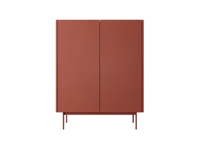 Produktbild von Kommode : Korpus und Front: Ziegel, Linea-Eiche TOP, 97 x 122 x 37 cm