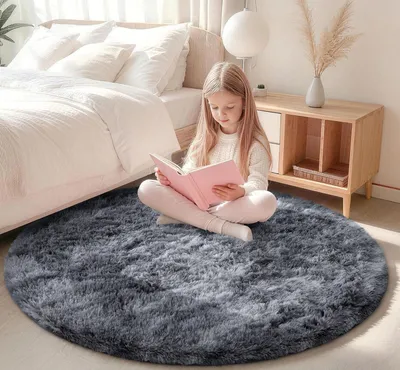 Zdjęcie produktu dla Omgoods - Dywan - Okrągły, 120 cm, ciemnoszary