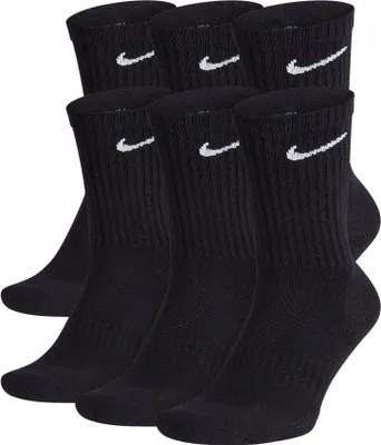 Produktbild von Nike 6 Paar Everyday Lightweight Crew SX7676 Tennis Socke Schwarz, Größe:42-46
