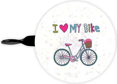 Immagine prodotto di Campanello per bicicletta I love my bike 60 mm - bbeBells 52432 - Campanello campanelli