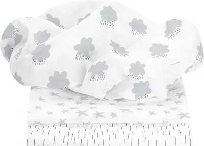 Produktbild von Odenwälder Mullwindeln 3er Pack Cloudy light silver 80x80