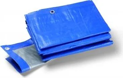 Produktbild von Schuller 46537 Gewebe Schutzplane mit Ösen, blau /grau, ca. 180gr. Größe 4 x 5 m