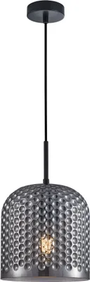Zdjęcie produktu dla Lampa wisząca dekoracyjna czarna szklany dymiony ozdobny klosz do salonu sypialni 1xE27 40W RENTI Italux