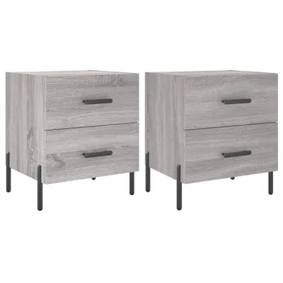 Produktbild von Nachttische 2 Stk. Grau Sonoma 40x35x47,5 cm Holzwerkstoff