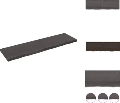 Produktbild von vidaXL Wandregal Dunkelgrau 180x50x(2-6) cm Massivholz Eiche Behandelt -  Wandregale