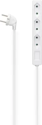 Produktbild von Hama Steckdosenleiste 3-fach, Eurostecker, 2,5m Kabel, Steckdosen 45° ge