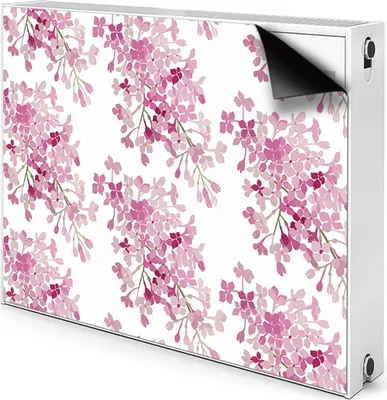 Produktbild von Magnet Radiator Magnet Mat Heizkörperverkleidung Heizkörper-Abdeckung Heizung 90x60 cm  - Pinke Blumen