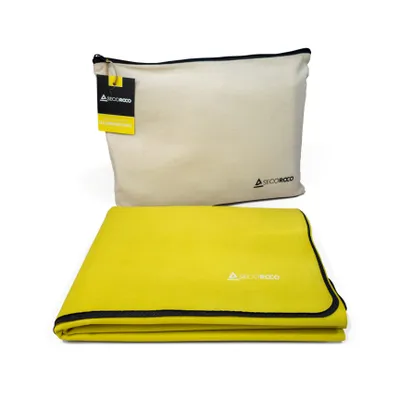 Produktbild von Reise Yogamatte aus Kautschuk, gelb, Mattenstärke 1 mm, faltbar, ideal auf Reisen