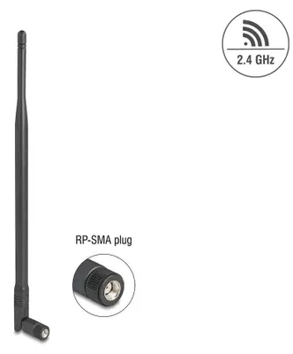 Obrázek produktu pro DeLOCK 90763, 7 dBi, 2.4 - 2.5 GHz, 50 ohm, Jednopásmový (2,4 GHz), Vícesměrová anténa, RP-SMA