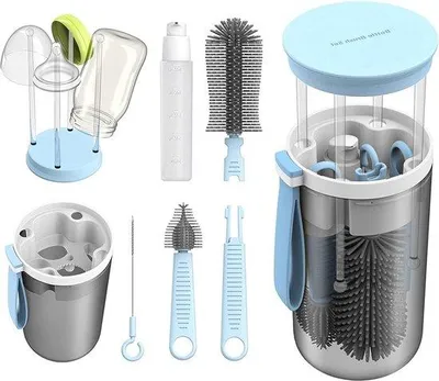 Productafbeelding van Famanu reinigingsset 6-in-1 voor babyflessen - Blauw