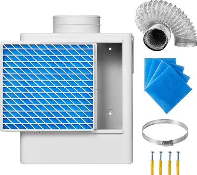 Image de SucceBuy Kit de ventilation 3 en 1 pour sèche-linge d'intérieur, matériau ABS, compatible avec les bouches d'extraction de 99 mm