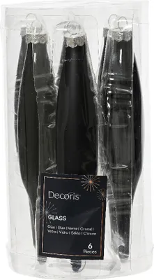 Produktbild von Christbaumschmuck Eiszapfen 15cm Glas 6er Set - Schwarz