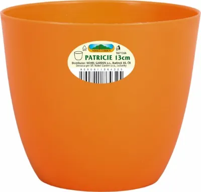 Zdjęcie produktu dla Osłonka na doniczkę PATRICIE plastikowa pomarańczowa d13x12cm
