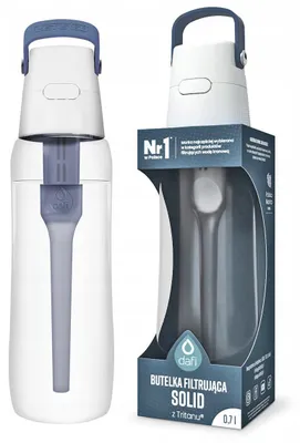 Dafi Solid Filterflasche 0,7 l aus Tritan, jeansblau, mit Filterkartusche