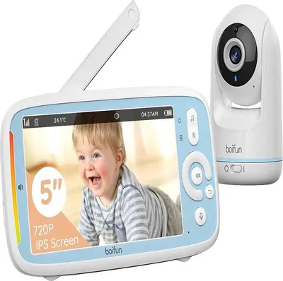 Immagine prodotto di Baby monitor, HD 720P, display da 5 pollici, batteria da 3050 mAh, comunicazione wireless, visione notturna a infrarossi