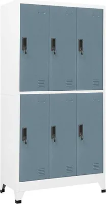 Produktbild von Schließfachschrank Hellgrau und Dunkelgrau 90x45x180 cm Stahl