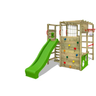 Produktbild von Klettergerüst Fatmoose ActionArena Air XXL mit Rutsche und Reckstange in Hellgrün